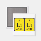 Lili periodieke table name magnet (Voorkant / Achterkant)