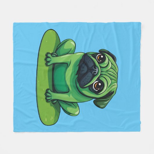 Lili Pug Fleece Deken (Voorkant (Horizontaal))