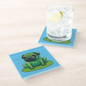 Lili Pug Glazen Onderzetter (Schuin)