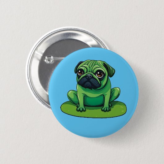 Lili Pug Ronde Button 5,7 Cm (Voorkant /achterkant)