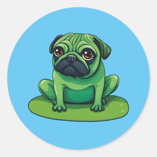 Lili Pug Ronde Sticker (Voorkant)