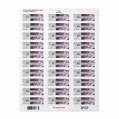 Liliac Bloem Monogram Zilver Bruiloft Label (Full Sheet)