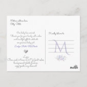 Liliac Dusty Blue Waterverf bloemen, Girl Birth Briefkaart (Achterkant)