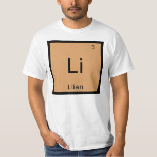Lilian  Naam Chemie Element Periodiek Systeem T-shirt
