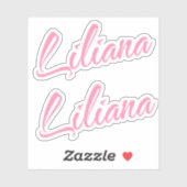 Liliana Decoratieve naam in roze x2 Sticker (Vel)