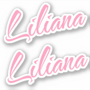 Liliana Decoratieve naam in roze x2 Sticker