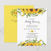 Lilibet Baby Girls Sunflower Baby shower Invite (Voorkant / Achterkant)
