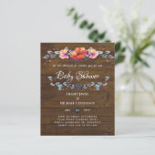 Lilibet Baby shower Invite - Rustisch Oranje Paars (Staand voorkant)