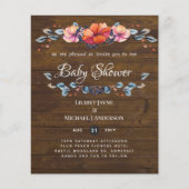 Lilibet Baby shower Invite - Rustisch Oranje Paars (Voorkant)