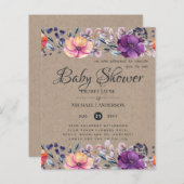 Lilibet Baby Shower Uitnodiging - Rustiek Oranje P (Voorkant / Achterkant)