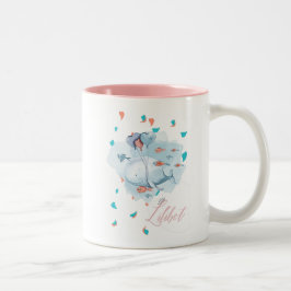 Lilibet genaamd Magical WHALE Gifts for Girls Tweekleurige Koffiemok