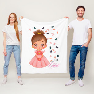 Lilibet genaamd Peach Princess Cadeaus voor Meisje Fleece Deken