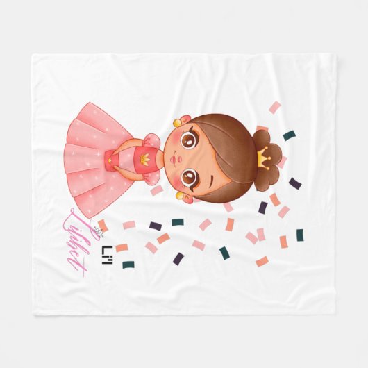 Lilibet genaamd Peach Princess Cadeaus voor Meisje Fleece Deken (Voorkant (Horizontaal))