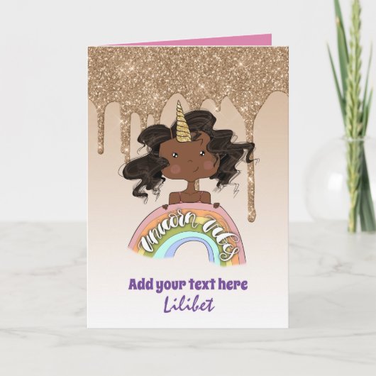 Lilibet  Girly Princess Cards - Gepersonaliseerd Kaart (Voorkant)