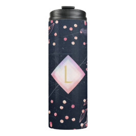 Lilibet Monogram Navy Roségoud Roze Prinsessen Cad Thermosbeker