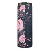 Lilibet Monogram Navy Roségoud Roze Prinsessen Cad Thermosbeker (Achterkant)