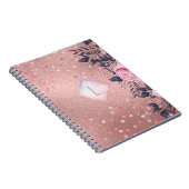 Lilibet Monogram Rozegoud Bloemendesign Passend vo Notitieboek (Rechterzijde)