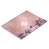 Lilibet Monogram Rozegoud Bloemendesign Passend vo Notitieboek (Linkerzijde)