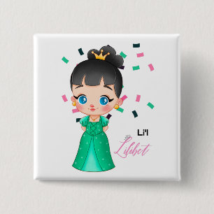 Lilibet Named Emerald Princess Gifts for Girls Vierkante Button 5,1 Cm