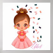 Lilibet Named Peach Princess Gifts for Girls Poster (Voorkant)