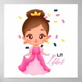 Lilibet Named Pink Princess Gifts for Girls Poster (Voorkant)