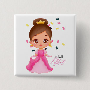 Lilibet Named Pink Princess Gifts for Girls Vierkante Button 5,1 Cm