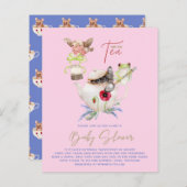 Lilibet Tea Party verjaardagsfeest uitnodiging als (Voorkant / Achterkant)