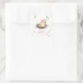 Lilibet Uil Baby Meisje Shower Vierkante Sticker (Tas)
