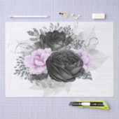 Lilic Black Silver Floral Bouquet Decoupage Tissuepapier (Craft)