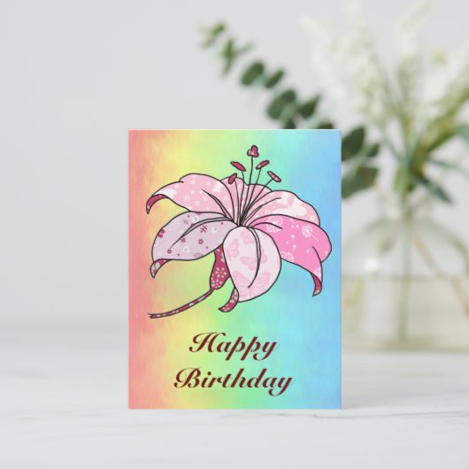 Lilie  briefkaart (Staand voorkant)