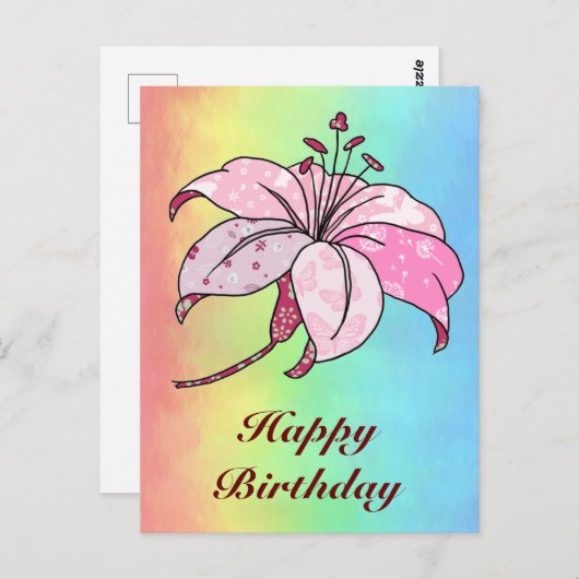 Lilie  briefkaart (Voorkant / Achterkant)