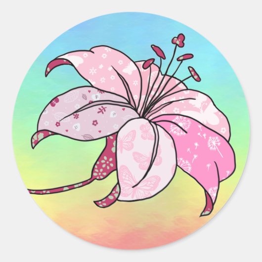 Lilie ronde sticker (Voorkant)