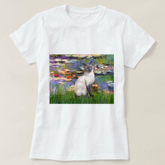 Lilies 2 - blauwpuntsiamese kat t-shirt (Design voorkant)