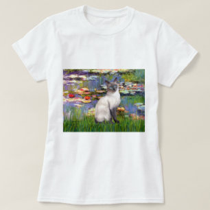 Lilies 2 - Blue Point Siamese cat T-shirt