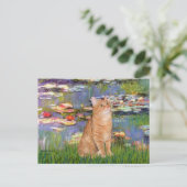 Lilies 2 - Oranje tabby kat 46 Briefkaart (Staand voorkant)
