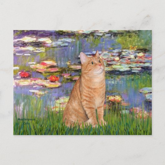 Lilies 2 - Oranje tabby kat 46 Briefkaart (Voorkant)