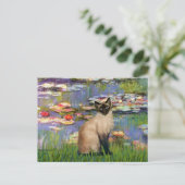 Lilies 2 - Seal Point Siamese kat Briefkaart (Staand voorkant)