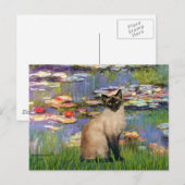 Lilies 2 - Seal Point Siamese kat Briefkaart (Voorkant / Achterkant)