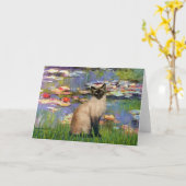 Lilies 2 - Seal Point Siamese kat Kaart (Gele Bloem)