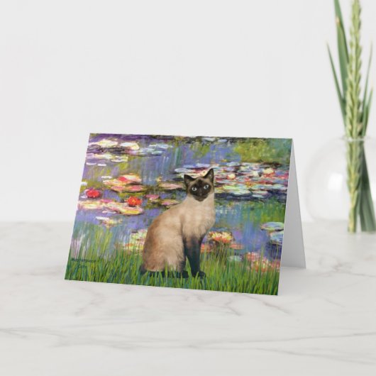 Lilies 2 - Seal Point Siamese kat Kaart (Voorkant)