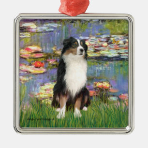 Lilies 2 - Tri Australian Shepherd Metalen Ornament