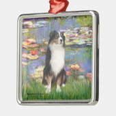 Lilies 2 - Tri Australian Shepherd Metalen Ornament (Links)