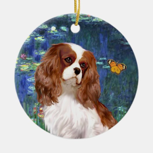 Lilies 5- Cavalier (Blenheim) Keramisch Ornament (Voorkant)
