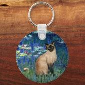 Lilies 5 - Seal Point Siamese kat Sleutelhanger (Voorkant)