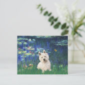 Lilies 5 - Westie 1 Briefkaart (Staand voorkant)