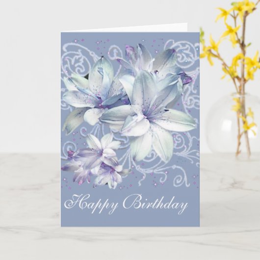 Lilies (aanpasbaar) kaart (Gele Bloem)