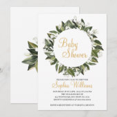 Lilies Baby shower Invitation Kaart (Voorkant / Achterkant)