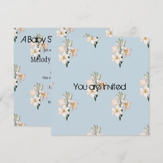  Lilies Baby shower nodigt uit Kaart (Voorkant / Achterkant)