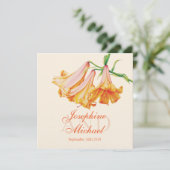 Lilies bloemenschildervierkant bruiloft kaart (Staand voorkant)