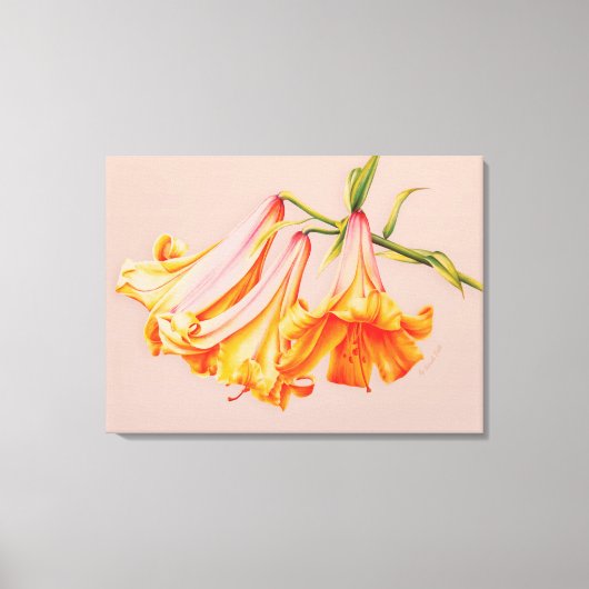 "Lilies" - botanisch canvasafdrukmedium voor fijne Canvas Afdruk (Voorkant)